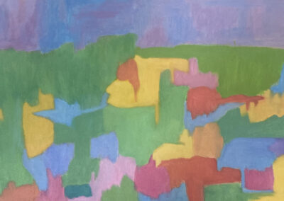 Abstract painting of the Sussex Downs colourful scene